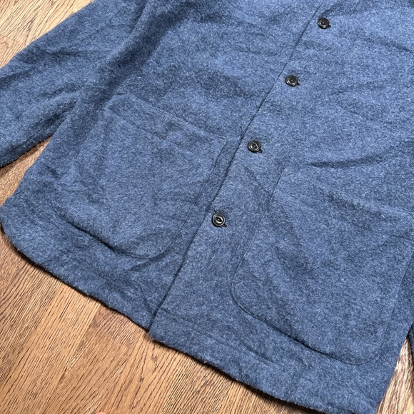 Patagonia Woolie Chore Coat Wool Blend Blue Button Jacket Mens Medium - Picture 4 of 13
